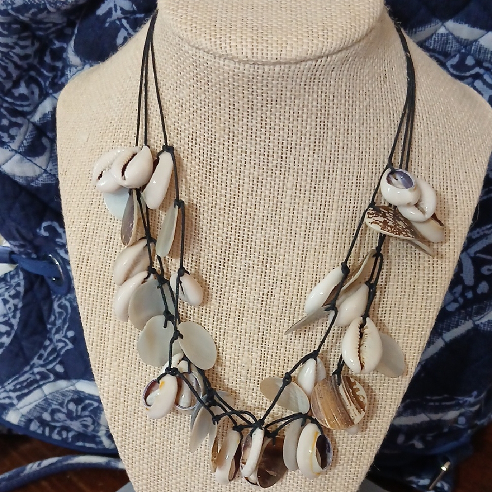 New York & Company Black and Cream Statement Necklace